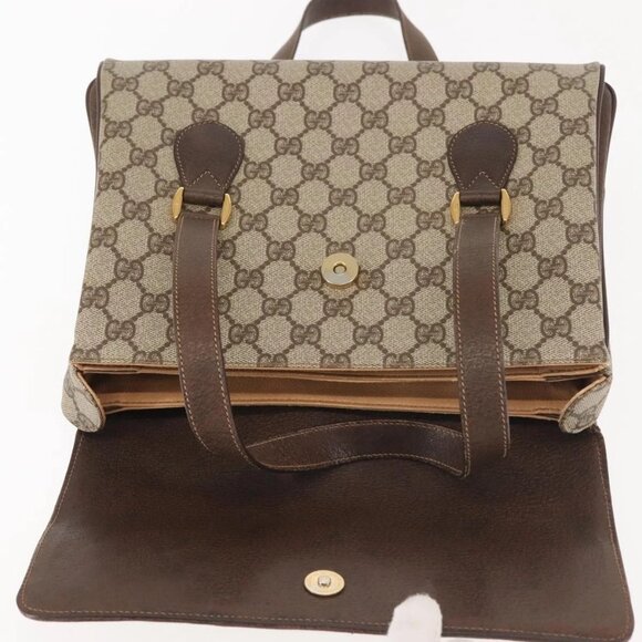 GUCCI GG Supreme Hand Bag PVC Beige Gold 116 02 080 Auth BA6160 - Picture 11 of 15